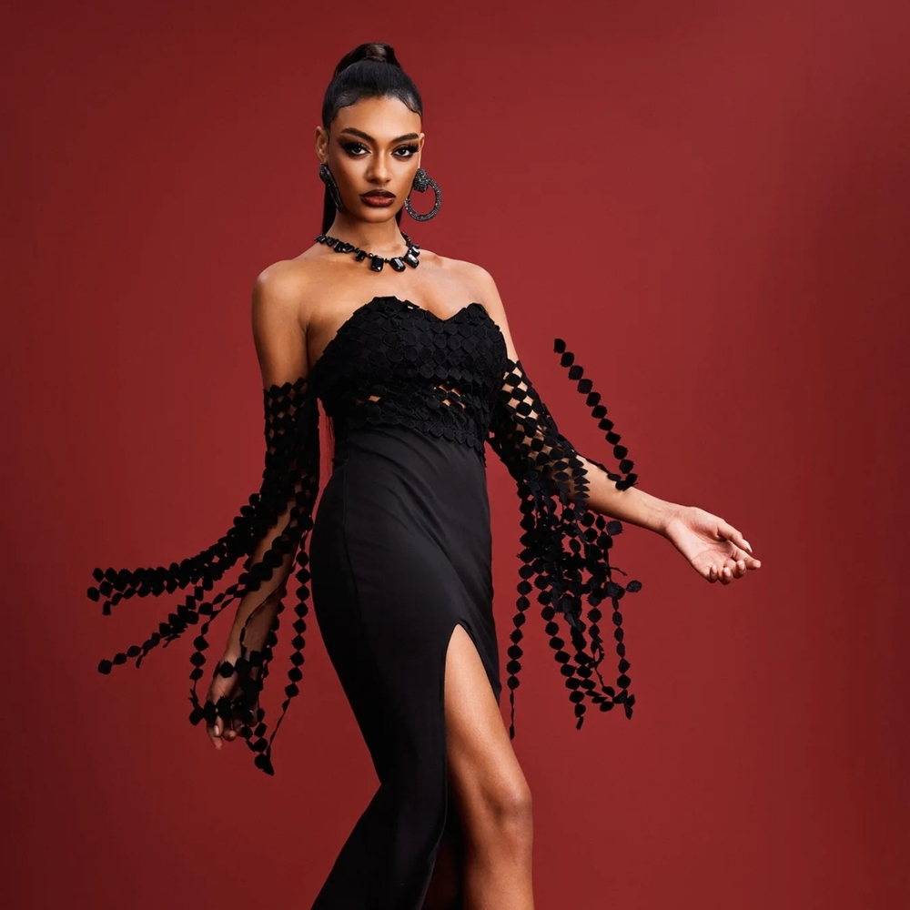 New With Tags! Elegant Black Evening Dress